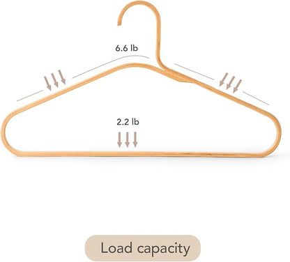 GUDEE CAKON Set of 3 Bamboo Hangers – Eco-Friendly, Strong & Durable Clothes Hangers (Natural)