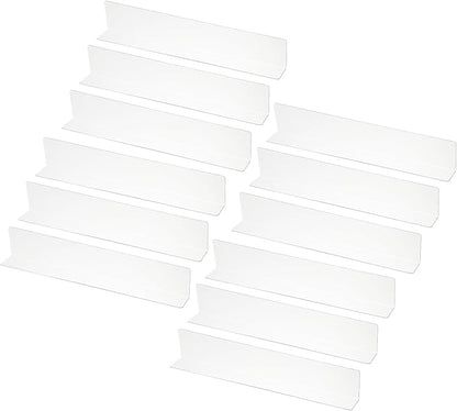 PATIKIL 12 Pack Shelf Dividers for Closet Organization, 13.8x1.57x2.4 Acrylic Closets Separator Kitchen Cabinet Shelves Under Bed Blocker for Bedroom Kitchen Office, Clear