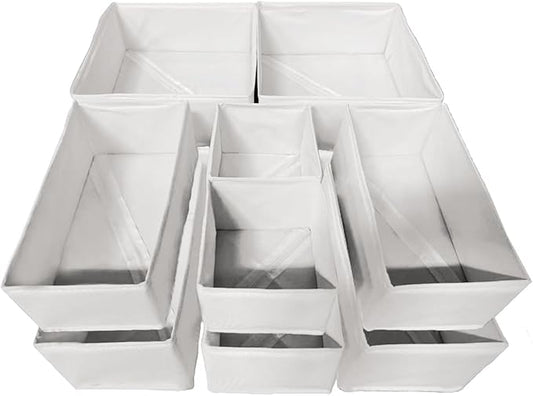 Drawer Organizer Clothes,12Pcs Dresser Drawer Organizers Foldable Closet Organization and Storage Dividers for Clothing,Underwear, Sock, Baby Closet Organizer (White)