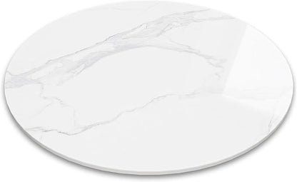 23.6" Lazy Susan Turntable – 360° Sinteredstone Silent Anti-Slip Turntable, Table Top Centerpiece for Kitchen, Pantry, Spice Rack, Refrigerator & Dining Table, White