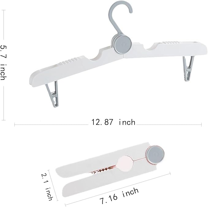 Portable with Clips Folding Clothes Hangers, Cruise Ship Essentials Portable Folding Clothes Hangers,Travel Accessories Foldable Clothes Drying Rack for Travel, 2 Pieces