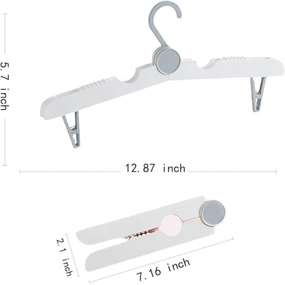 Portable with Clips Folding Clothes Hangers, Cruise Ship Essentials Portable Folding Clothes Hangers,Travel Accessories Foldable Clothes Drying Rack for Travel, 2 Pieces