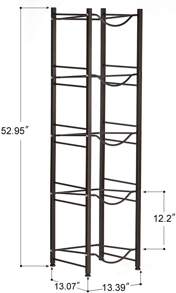 HAITRAL Water Gallon Jug Holder, 5-Tier Heavy Duty Water Bottle Buddy Display Rack, Black