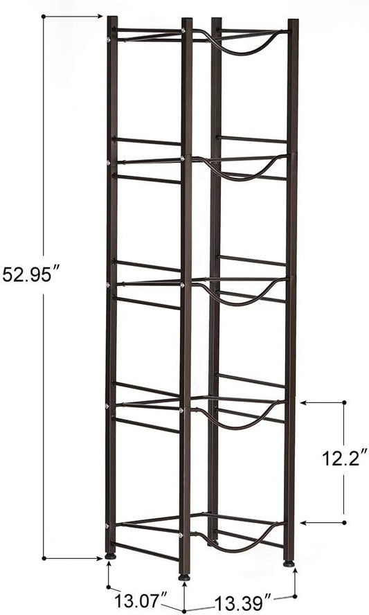 HAITRAL Water Gallon Jug Holder, 5-Tier Heavy Duty Water Bottle Buddy Display Rack, Black