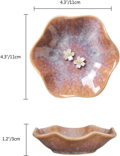 JAMEND CLXP Lotus Leaf Shape Ring Holder Dish, Small Key Bowl, Ceramic Trinket Tray Jewelry Dish Organizing Necklace Earrings for Mom Friend Sister. All Jewelries Are NOT Included. Purple.