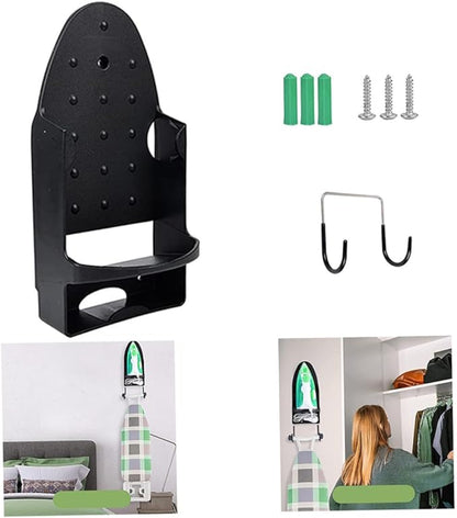 Wall-Mounted Ironing Board Hanger, Heat Resistant Iron Holder for Household & Bathroom