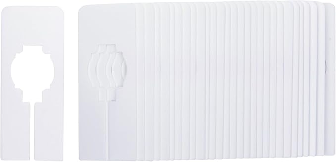 Juvale Plastic Clothing Rack Dividers - Blank Custom Clothing Tags - Durable Polypropylene Garment Rack Dividers - 5 x 2 in, White, Pack of 60