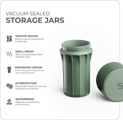 Staze Preserve Vacuum Sealed Storage Jars (148ml) | Herb Storage & Food Storage Container with Protection - (AUTUMN TRIO)