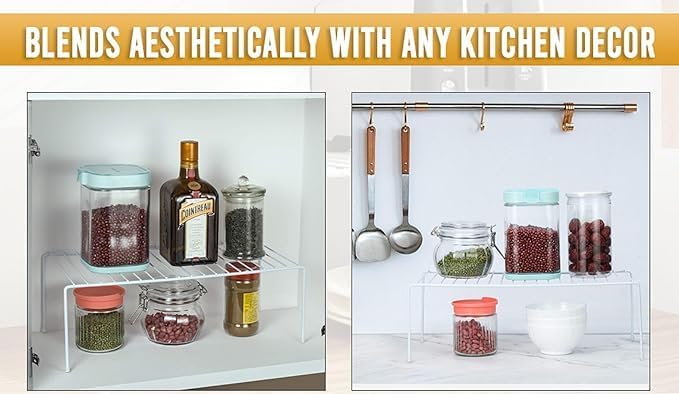 YBM Home 2553v Shelf Organizer and Storage Rack, 11"L x 5"W x 5"H, Silver