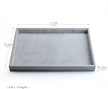 Oirlv Velvet Stackable Jewelry Trays Grids Rings Earrings Bracelet Watch Showcase Display Tray