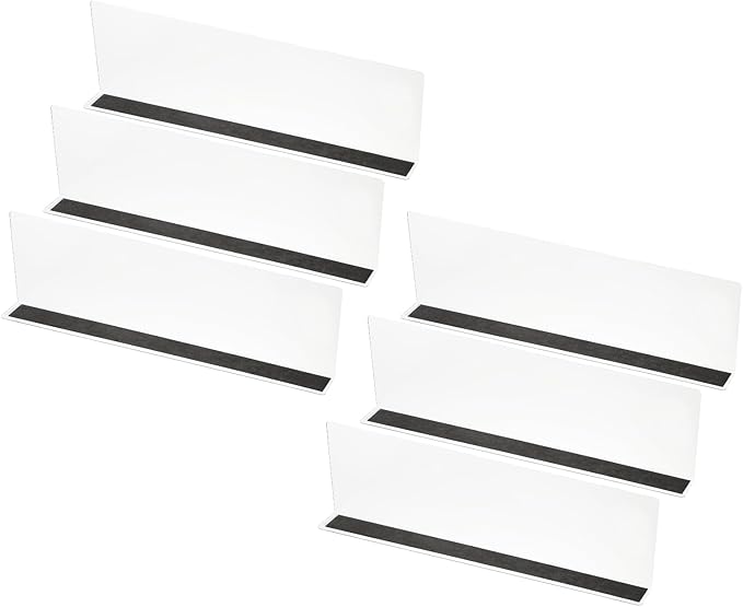 PATIKIL 12 Pack Shelf Dividers for Closet Organization, 15.7x1.57x4.7 Acrylic Magnetic Closets Separator Kitchen Cabinet Shelves Under Bed Blocker for Bedroom Kitchen Office, Clear