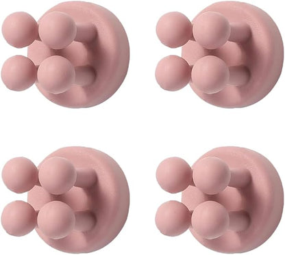 Silicone Toothbrush Holders for Bathrooms - 4 Pcs Pink, Wall Mounted Shower Razor Holder