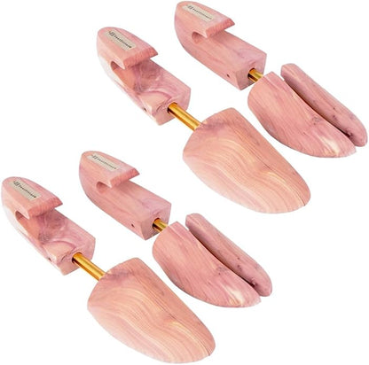Cedar Shoe Trees for Men, Wide Heel Split Toe, Aromatic Cedar Boot Tree - DW29, 2-Pack