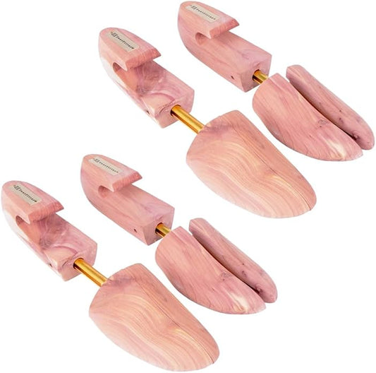 Cedar Shoe Trees for Men, Wide Heel Split Toe, Aromatic Cedar Boot Tree - DW29, 2-Pack