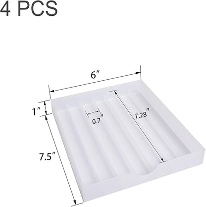 Desk Drawer Organizer, Pen Holder Tray Pen Storage with Fountain Pen, Pencil, Marker, Crayon, Chalk, Nail Art Tools for Office, Craft Room - 4Pack