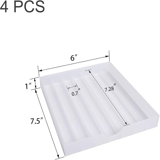 Desk Drawer Organizer, Pen Holder Tray Pen Storage with Fountain Pen, Pencil, Marker, Crayon, Chalk, Nail Art Tools for Office, Craft Room - 4Pack