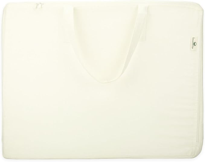Forever Cotton Storage Bag with Handles for Beddings, Comforters, Blankets, Linens -Underbed/WardrobeThick Soft Breathable Closet Organizer Bag (Large (21"X15"X10"), Off-White)