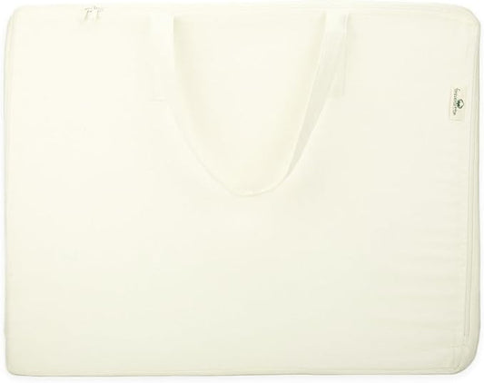 Forever Cotton Storage Bag with Handles for Beddings, Comforters, Blankets, Linens -Underbed/WardrobeThick Soft Breathable Closet Organizer Bag (Large (21"X15"X10"), Off-White)