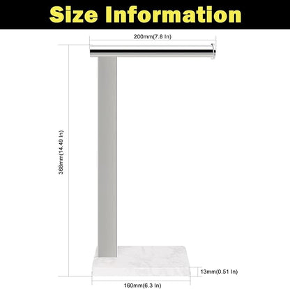 Stainless Steel L-Shaped Hand Towel Holder, SUS304 Bathroom Towel Rack with Thickened Base for Countertop Vanity (Chrome, Square Base)