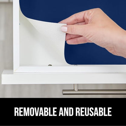 GORILLA GRIP DripGuard Shelf Liner, Non Adhesive Drawer and Kitchen Cabinet Protector, 24x240 Inch, Slip Resistant BPA Free Smooth Surface Plastic Liners for Cabinets, Bathrooms, Closets, Navy Blue