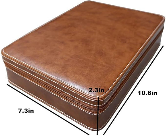 Beaufort 4 Slots PU Leather Eyeglasses Storage Box Sunglasses Box Jewelry Display Case Watch Box for Women Men(4GL-Coffee brown)