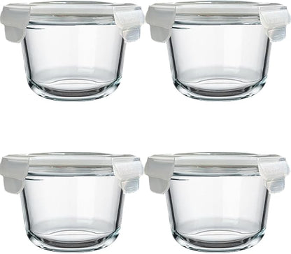 Glass Food Storage Containers Round Soup Container with Airtight Lids, food storage containers for soup (glass soup storage containers with lids)