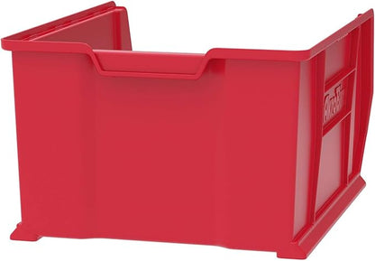 Akro-Mils 30289 Super-Size AkroBins Plastic Storage Bins, Space-Saving Stackable Bins for Garage, Classroom, Warehouse Organization, 24-Inch L x 18-Inch W x 12-Inch H, Red, 1-Pack