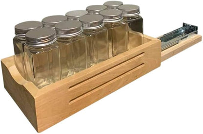 CabinetRTA Wood Pull Out Spice Rack Organizer for Cabinet - 5.5"(W) x 10"(D) x 2"(H) for Upper Kitchen Cabinets and Pantry Closet, for Spices, Sauces, Canned Food etc…