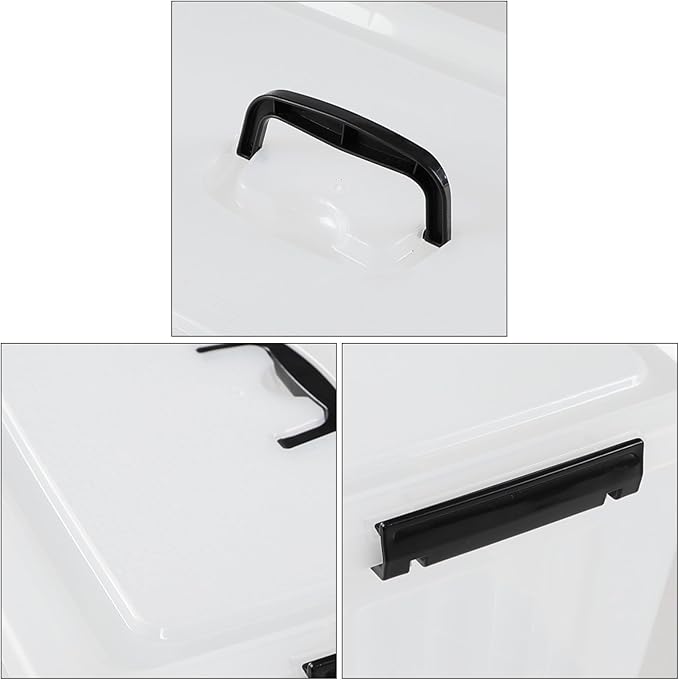 Qqbine 18 Quart Clear Plastic Storage Latching Bin with Lids, Latch Box with Handle, 4 Packs