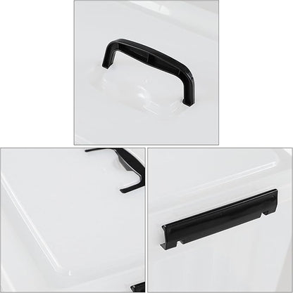 Qqbine 18 Quart Clear Plastic Storage Latching Bin with Lids, Latch Box with Handle, 4 Packs