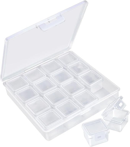 Eppingwin 16 Grids Bead Organizer, Craft Organizers and Storage, Acrylic Organizers, Plastic Bead Organizer Box for Crafts Organizing Storing