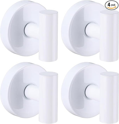 warlve Heavy Duty Reusable Suction Cup Hooks for Shower - No Drill Bathroom/Glass/Mirror/Tiles & Metal Surfaces,and Smooth Non-Porous Surfaces for Towels, Robes, Loofahs (4, White)