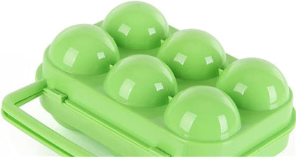 FantasyDay 6 Grids Egg Holder - Sturdy Shockproof Durable Carton Container With Lid for Refrigerator - Large Capacity Organizer Box for Home Kitchen Outdoor Picnic Hiking Storage