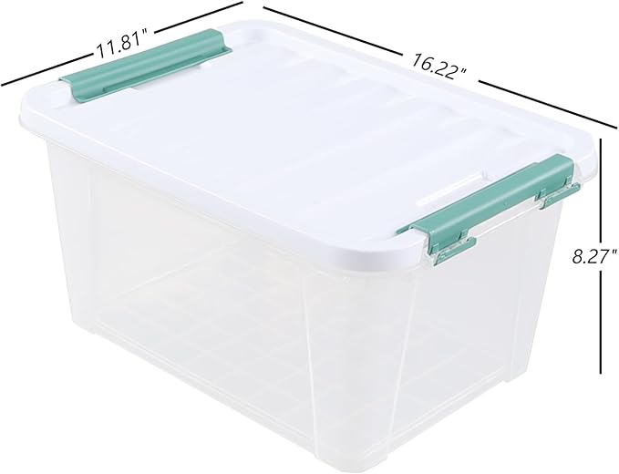 Quickquick 20 Quart Plastic Clear Latching Box, 6-Pack Clear Storage Box