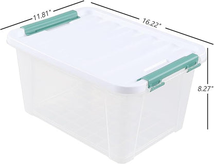 Quickquick 20 Quart Plastic Clear Latching Box, 6-Pack Clear Storage Box