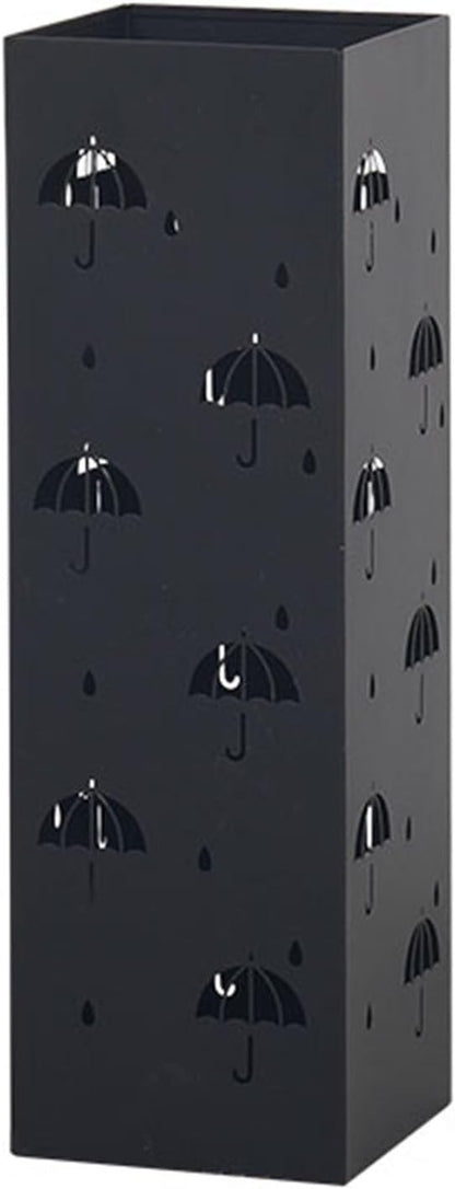 Commercial Metal Umbrella Holder Corridor Entrance Metal Large Capacity Umbrella Storage Shelf Indoor Large-Capacity Square Umbrella Stand Rack Metal Umbrella Stand for Entryway(Black)