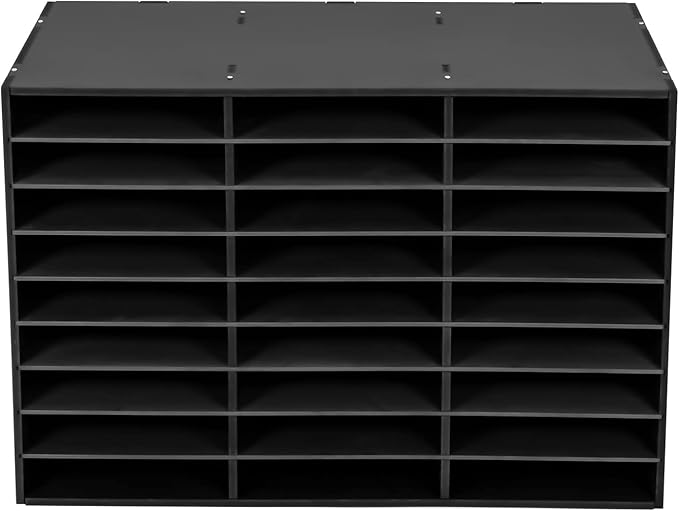 Gdrasuya10 27 Compartments Literature Organizer Adjustable File Sorter Organizer Desktop Document Storage Shelves Classroom Mailbox Office Paper Storage Holder Literature Sorter Cabinet