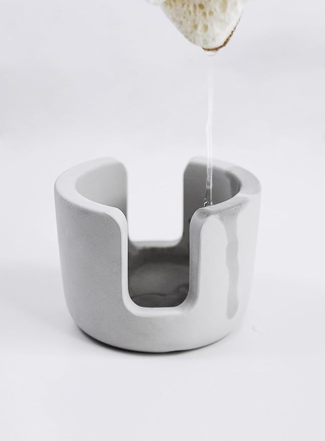 Slow Slog Diatomite Sponge Holder, Quick Dry Stone Sponge Stand for Kitchen Countertop Organizer, Diatomaceous Earth Sponge Stand, Absorbent Sponge Holder, Gray