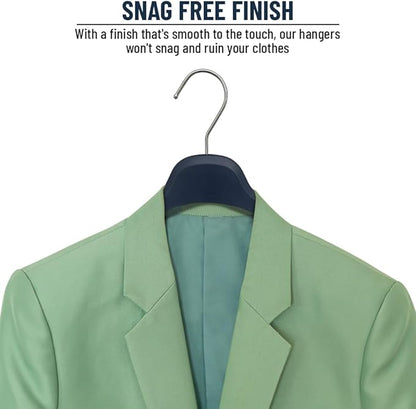 All Hung Up Hangers Plastic Coat Hangers, Clothes Hangers (Navy Blue, 100pk)