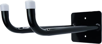 Shepherd Hardware 8095E Heavy Duty Steel 10-Inch Garage Storage Utility Double Hooks, 2 Pack, Black