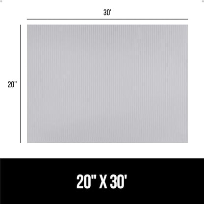 GORILLA GRIP DuraGuard Shelf Liner, 20x30 Non-Adhesive Cabinet Liners for Kitchen Drawers, Shelves, Refrigerator, Pantry Storage, Bathroom Closet, Durable Waterproof BPA Free Ribbed Plastic, Lt Gray