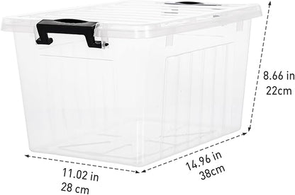 Citylife 22 QT Clear Plastic Storage Bins with Lids Stackable and Nestable Storage Boxes with Lids Large Plastic Storage Containers for Garage, Closet, Kitchen, 4 Packs