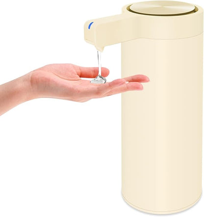 Mamiddle Automatic Soap Dispenser Stainless Steel with Sensor Infrared Soap Dispenser Electric IPX5 Waterproof USB-C Charging Motion Sensor for Kitchen & Bathroom (Ivory)