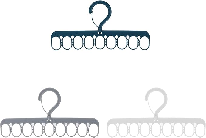 Clothes Drying Rack 8 Clips 9 Rings Space Saving Laundry Drying Racks Windproof Socks And Underwear Hanger Hanger For Socks And Underwear Clip And Drip Hanger Clothes Hanger Hanging Drying Rack, Gray