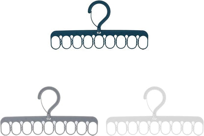 Clothes Drying Rack 8 Clips 9 Rings Space Saving Laundry Drying Racks Windproof Socks And Underwear Hanger Hanger For Socks And Underwear Clip And Drip Hanger Clothes Hanger Hanging Drying Rack, Gray