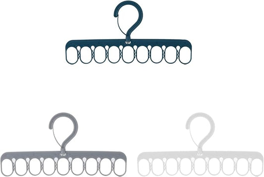 Clothes Drying Rack 8 Clips 9 Rings Space Saving Laundry Drying Racks Windproof Socks And Underwear Hanger Hanger For Socks And Underwear Clip And Drip Hanger Clothes Hanger Hanging Drying Rack, Gray
