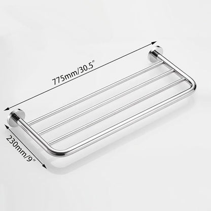 Hotel Towel Racks for Bathroom Wall Mounted, 30 Inch Towel Shelf for Bathroom, 2-Tier Bathroom Towel Rack, Polished Chrome