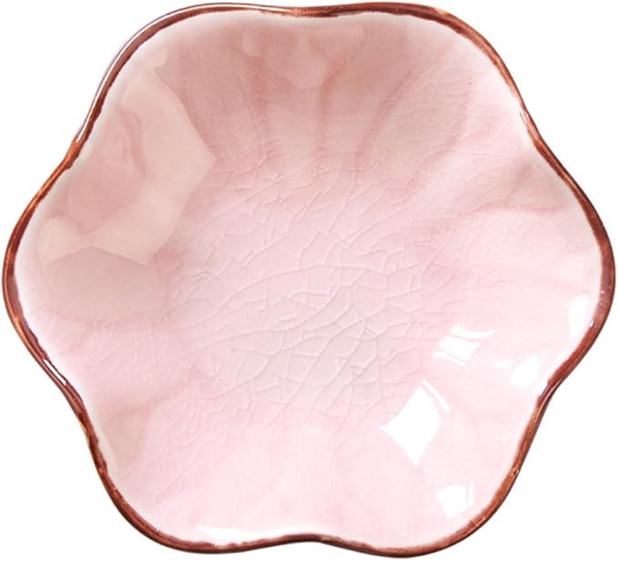JAMEND CLXP Ice Cracking Leaf Jewelry Dish, Decorative Ring Holder Small Trinket Tray Bowl, Gifts for Daughter Mom Friends, Pink.
