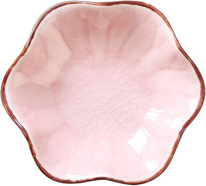 JAMEND CLXP Ice Cracking Leaf Jewelry Dish, Decorative Ring Holder Small Trinket Tray Bowl, Gifts for Daughter Mom Friends, Pink.