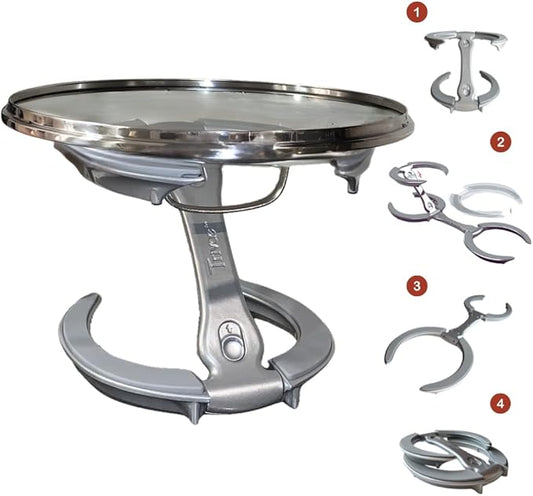 Trivae Pot Lid Holder – 4-in-1 Pot Lid Holder While Cooking, Pan Lid Holder, Trivet & Cake Stand – Versatile Kitchen Tool for Hot Pots, Serving & Display – Space-Saving, Heat-Resistant Stand